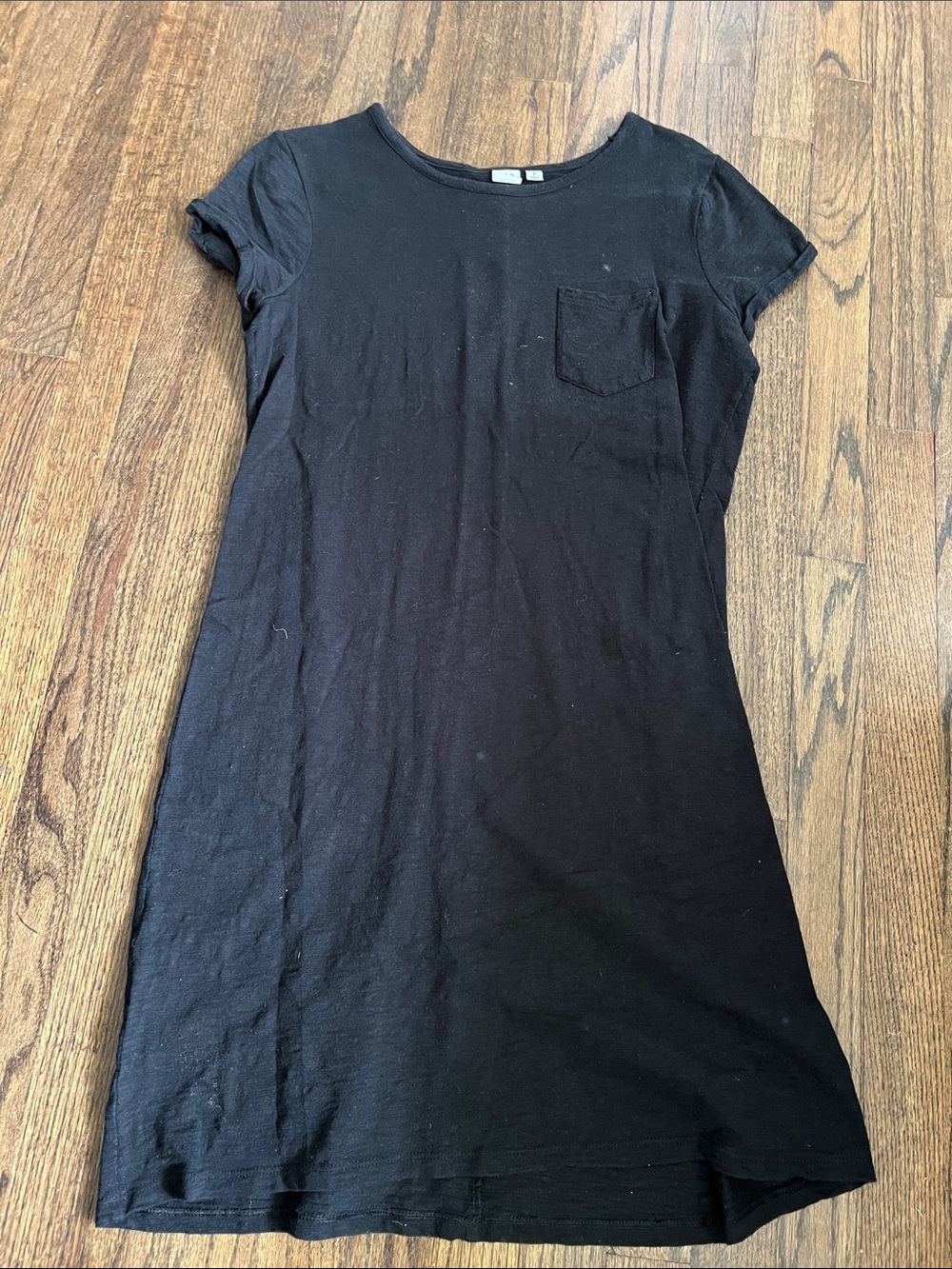 GAP Black Short Sleeve Pocket T-Shirt Dress